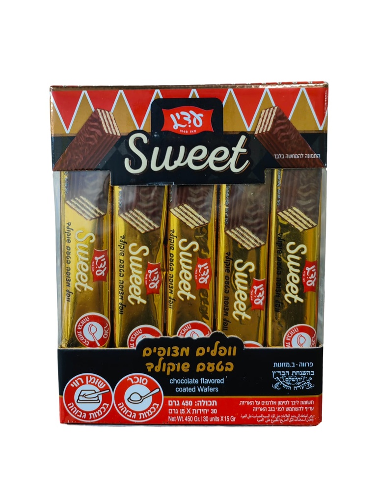 30 יח' - וופלים ארוכים מצופים שוקולד סוויט SWEET