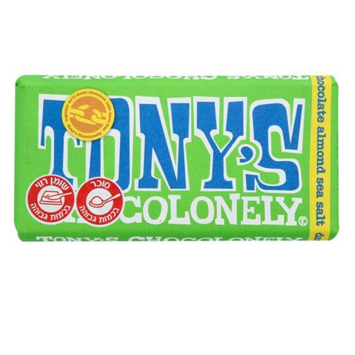 שוקולד טוניס - שקדים ומלח Tony's (ירוק בהיר) (180 גרם)