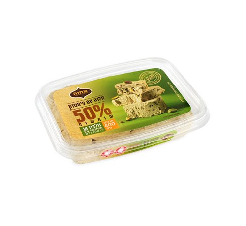 חלוה אחוה - בטעם פיסטוק (400ג' בקופסה)