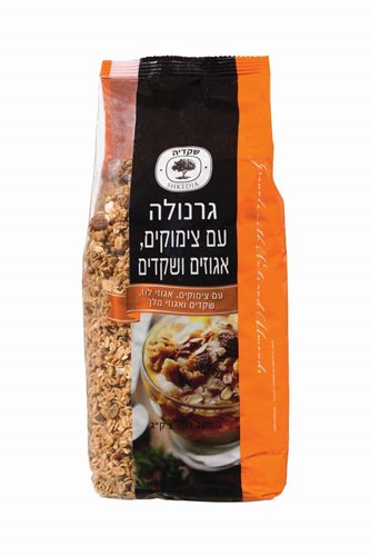 גרנולה עם צימוקים אגוזים ושקדים - 1 ק"ג (כתום)
